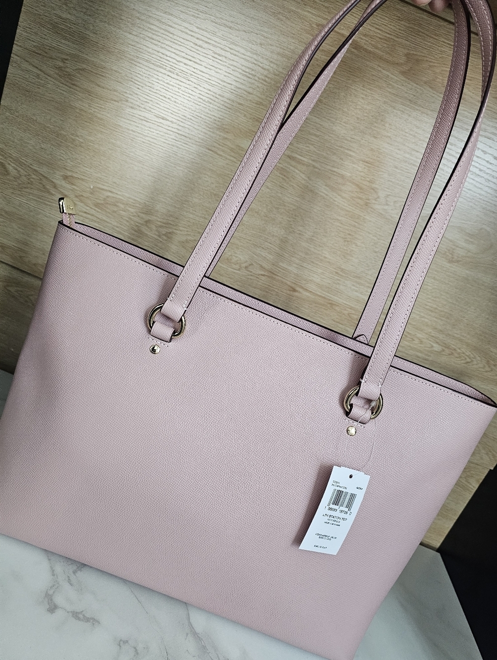 Coach Blush Pink Leather Tote with Front Pocket - Picture 4 of 13